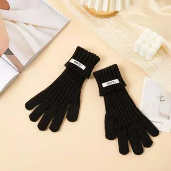 New Autumn and Winter Women s Warm Knitted Gloves Versatile Cold Proof Korean Version of Finger Exposed Solid Color Touch Screen Gloves Average size