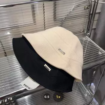 New autumn casual versatile basin hat sunshade sunscreen women s three oblique edges exquisite iron standard sunscreen bucket hat M56-58cm чёрный