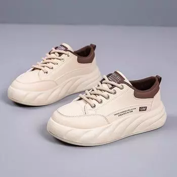 New autumn fashion versatile sports and leisure shoes women s wear-resistant thick baseplate shoes lightweight soft-soled white shoes 35