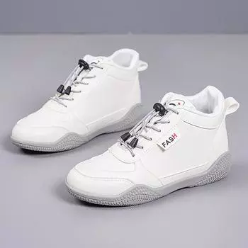 New autumn lightweight student casual shoes women s middle help versatile little white shoes thick-soled wear-resistant women s sports shoes 35