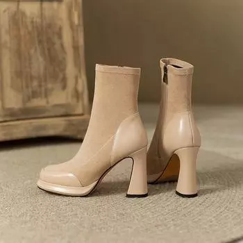 New Autumn Winter Fashion Outdoors Women Ankle Boots 2024 Hot Sale Solid Color Thick with Outdoors Round Head Women s Shoes 35 чёрный