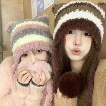 Новая осенне-зимняя женская шапка, кепка в стиле хип-хоп, тюрбан, однотонные шапки-бини для женщин, теплые шапки-бини, милая студенческая кепка, подарок 54-59cm