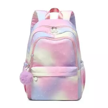 New Backpack for Girls School Book Bags Rainbow Print Girls Backpacks for Elementary Middle School Kids Lightweight Bookbags