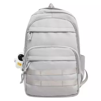 New backpack simple male and female students school bag large capacity commuting computer backpack leisure travel backpack серый