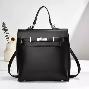 New Backpack Splicing Bag Female Niche Handbag Simple Fashion Large Capacity Bucket Bag .