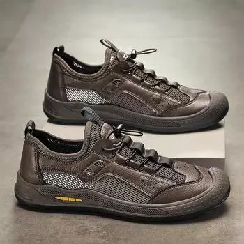 New bag head sandals men s shoes are breathable and lightweight in summer, one-pedal hole shoes, creek walking, wading, lazy beach shoes 39 чёрный