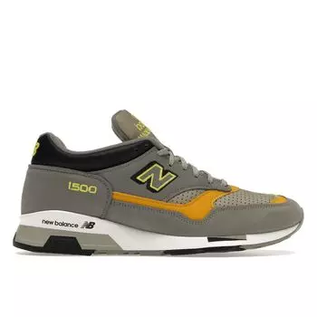 New Balance 1500 Made in England Серые Желтые Мужские Кроссовки Черные M1500GGY 42