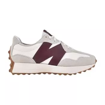 New Balance 327 Белые Темно-красные женские кроссовки Светло-серые WS327KA