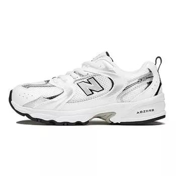 New Balance 530 Bungee Little Kid Белые детские кроссовки цвета индиго серебристо-металлик PZ530SB1 28