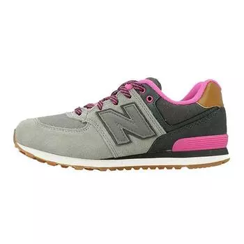 New Balance 574 Big Kid Collegiate Pack — светло-серые розовые детские кроссовки темно-серые KL574NHG 35.5