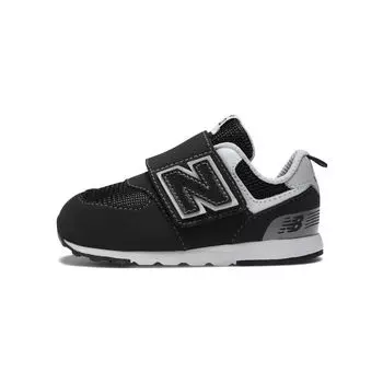 New Balance 574 Крючок и петля Черный Серебристый Металлик (ТД) Детские кроссовки NW574BK 25