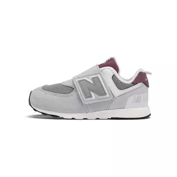New Balance 574 New-B Кроссовки на липучке для малышей Raincloud бордового цвета, серые, темно-серые NW574KBR 22.5