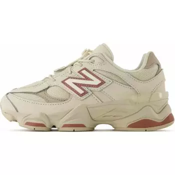 New Balance 9060 Little Kid Bone Sparrow кружевные детские кроссовки кремовые PV9060GC 32.5