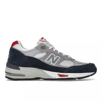New Balance 991 Сделано в Англии Серо-Синие Мужские Кроссовки Белые M991GWR