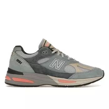 New Balance 991v2 Made In England Silver Blue Turbulence Мужские кроссовки Quiet-серые U991SG2 37.5