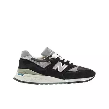 New Balance 998 Made in USA Черные серебристые мужские кроссовки U998BL