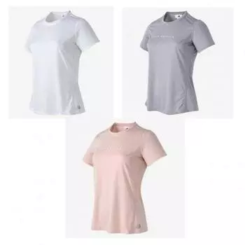 New Balance Awt03186 Длинные футболки с коротким рукавом цвета меланж Nbneb4s022 white/85