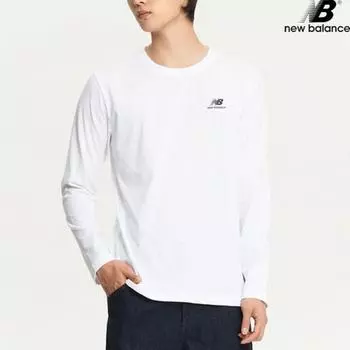 New Balance Club Nbnddb1013 Wh Basic Long Sleeve Tee Standard Fit Unisex Sweatshirt 105