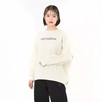 New Balance Double Face Round Tail Pullover Ot Oatmeal Awt45698 Ot S