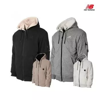 New Balance Двусторонняя толстовка с капюшоном Half Club Uni Fleece Nbmdb41013 NBMDB4101315 grey/85