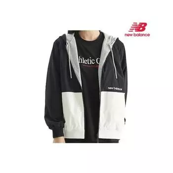 New Balance Двусторонняя толстовка с капюшоном Uni Essential на молнии серого цвета 90