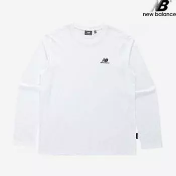 New Balance Футболка Club Nbndd31013 Wh Essential с длинным рукавом и маленьким логотипом, стандартная, подходит для мужчин и женщин 105