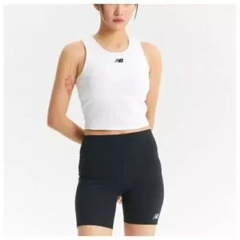 New Balance Футболка Lqj Nbnge2W322 39 Вт Мягкий ребристый укороченный топ Slim Fi White series/85