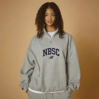 New Balance Футболка с длинным рукавом Kqj Nbncd13023 Ac Uni Varsity с застежкой-молнией на половину длины 95