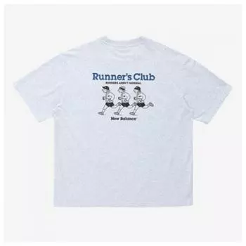 New Balance Футболка с коротким рукавом Kqj Nbned22563 16 Uni Nb Boy Runners Club Graphic Gray series/100