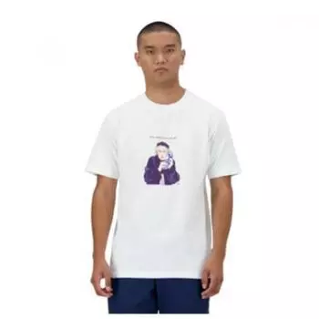 New Balance Футболка с коротким рукавом Rqk Nbneebs351 10 Mt41548 Uni Photo Graphic Short Sleeve White series/100