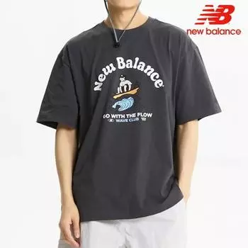 New Balance Футболка с коротким рукавом Uni Nb Surfing, полуоверфит Nbnee21643 60, футболка с коротким рукавом 100/size