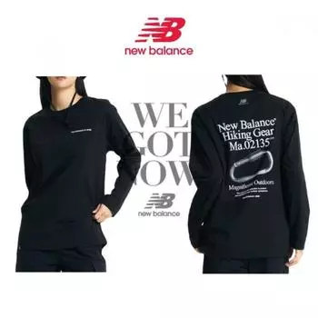 New Balance Футболка унисекс с длинным рукавом и функциональной графикой, полуоблегающая blacks/100(L)