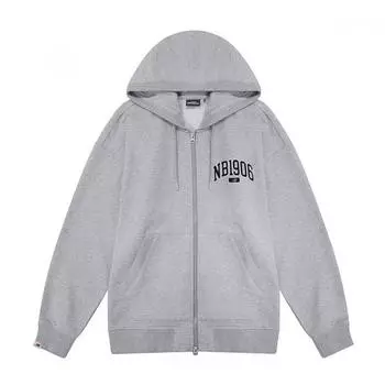 New Balance Graphic French Terry Men woMen Hooded Zip Up JAcket Grey Nbmdd23123 Ac NBMD23123AC:M (95 measurements)