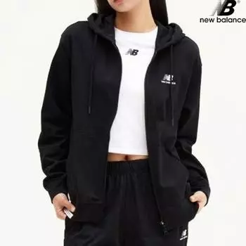 New Balance Half Club Nbmde21013 Bk Essential Single Mesh Hoodie Zip Up Semi Overfit Men 95