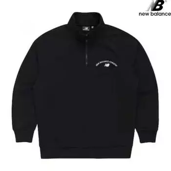 New Balance Half Club Nbncd1a013 Bk Heritage Half Zip Up Sweatshirt Unisex Long 95