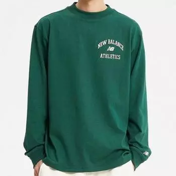 New Balance Half Club Public Varsity Graphic Mock Neck Sweatshirt Green Mt33552 Nbncd4 100(L)