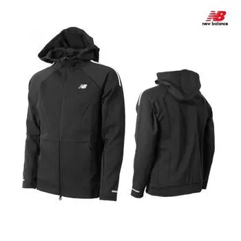 New Balance Half Club Uni Cushion Paper Hooded Zip Up Jacket Nbmda16003 19 Black Unisex NBMDA1600319 black/95