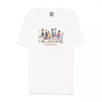 New Balance InTernaTional Shipping 24fw ShorT Sleeve T shirT mT43553ssT Sea whiTe XL