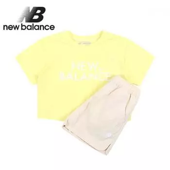 New Balance Kids Girls Crop Футболка с коротким рукавом, желтая 110