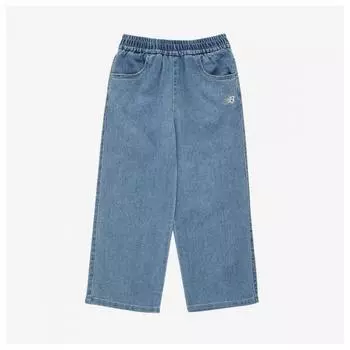 New Balance Kids Nbgc Girls Denim Straight Fit Pants Nk9tf2801g 56 (56)Light Indigo/110