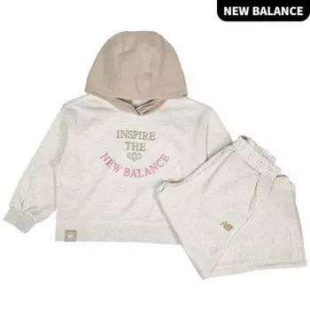 New Balance Kids New Balance Kids New Balance Kids Hoodie Sweatshirt Top And Bottom Set Nk9yc1356g 33 Oatmeal Melange/110