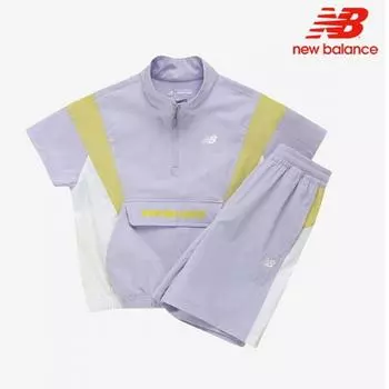New Balance Kids Woven Half Zip Setup Nk9ye2106u 76 Short Sleeve Tee 120/size