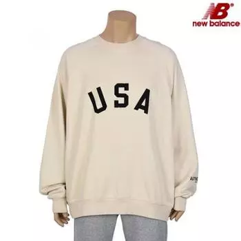 New Balance Nb Authentic Lettering Толстовка Nbncdb0013 cream90