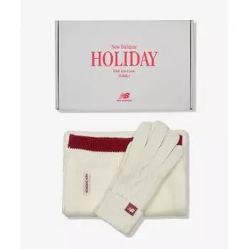 New Balance Nbguech103 Holiday New Balance Holiday Knit Muffler+gloves Set Cream (64)CREAM/FREE(999)