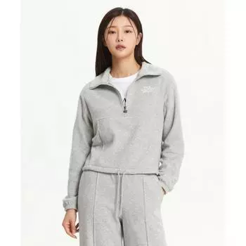 New Balance Nbmde4w942 Женская флисовая толстовка с начесом, полузастегивающаяся на молнию, серая (AC)M/GRAY/S(085)