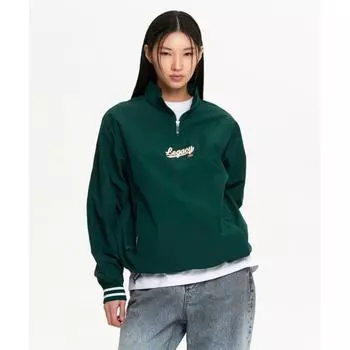 New Balance Nbncf11263 Uni Legacy Woven Half Zip Up Stand Neck Anorak Dark Green (62)HUNTER/M(095)