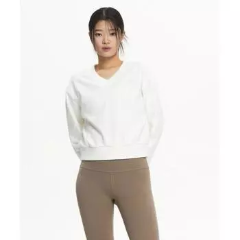 New Balance Nbncf1w232 Women Heritage V Neck Sweatshirt iVory (39)IVORY/S(085)