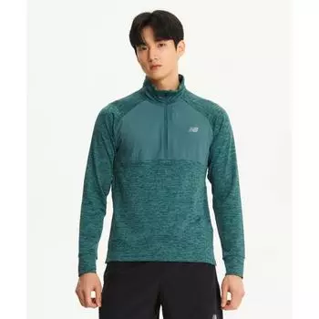 New Balance Nbnde4p091 Men Heat Grid Half Zip Up Green (40)GREEN/L(100)