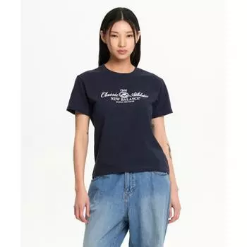 New Balance Nbnef2w212 Женская футболка Heritage с коротким рукавом, темно-синяя (59)NAVY/S(085)