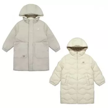 New Balance New Val Kids Reversible Winter Long Lightweight Padding Junior Kids Duck Down Cream Khaki Nk9qd NK9QD4104U64/No. 130